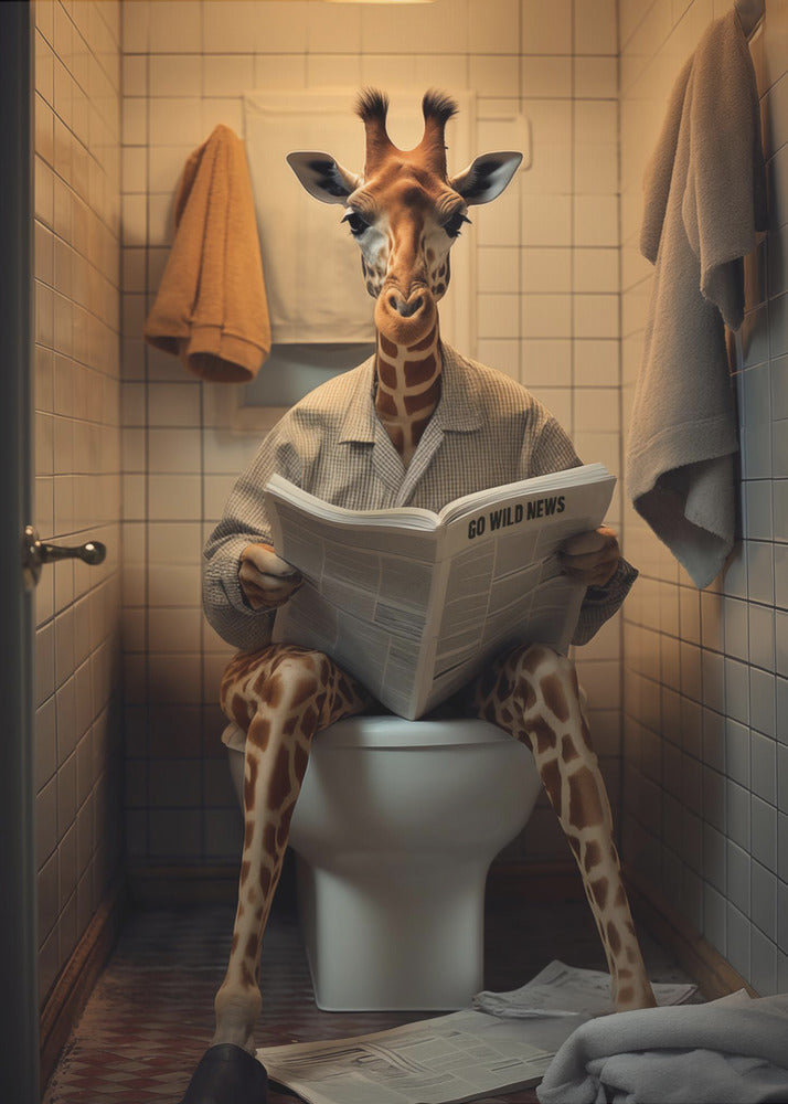 Wall art Giraffe In the Toilet