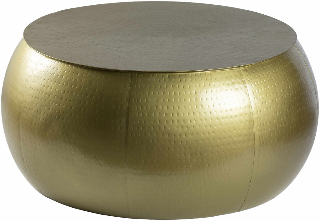 Lyncourt Golden Textured Round Coffee Table - Clearance