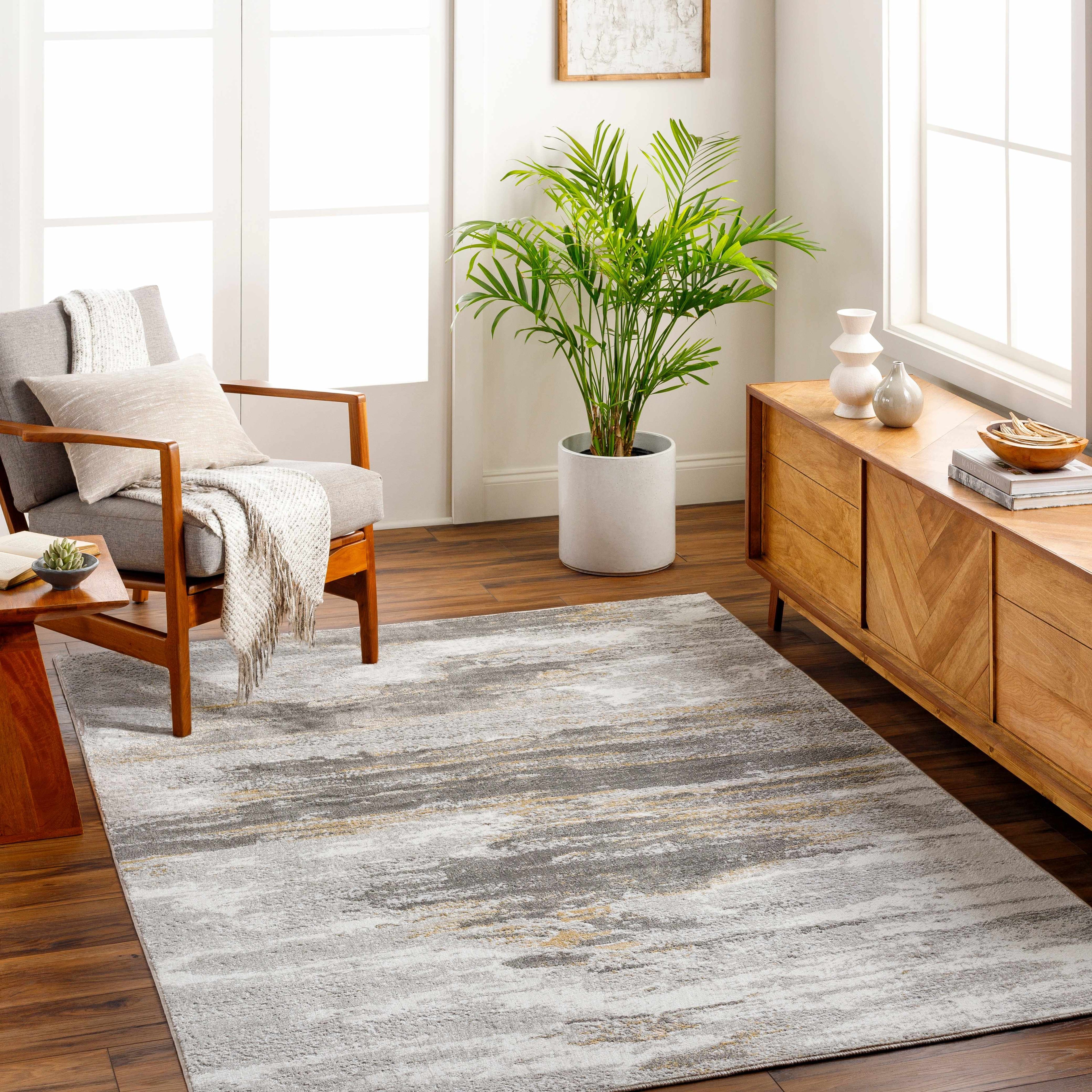 Derex Abstract Gray Rug-1