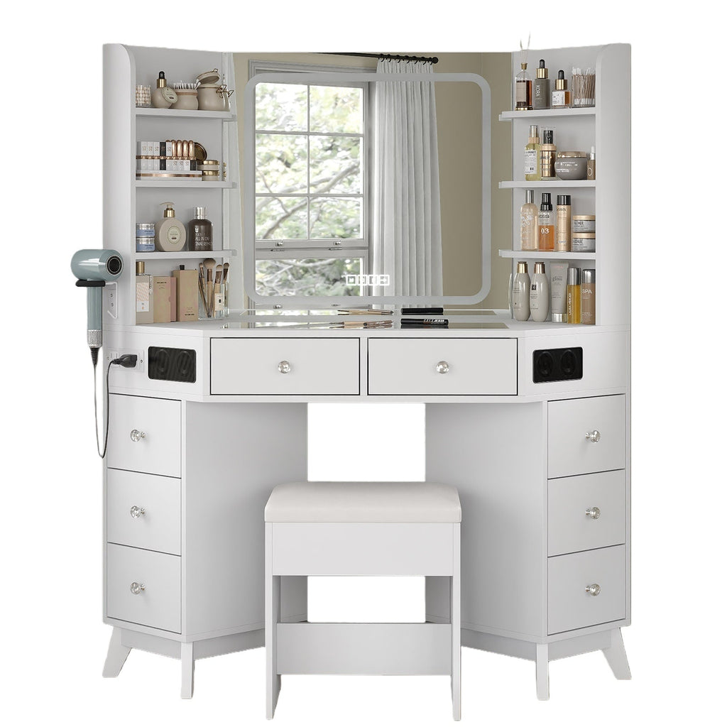 LED Mirror Vanity Desk White - Vektaya